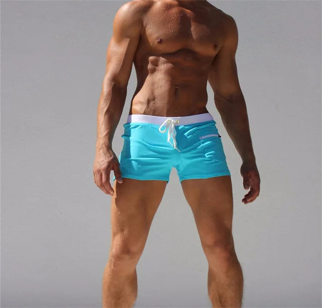 Short de Bain Homme Doublure Mesh,                   Taille Élastique avec Cordon Boardshort Été