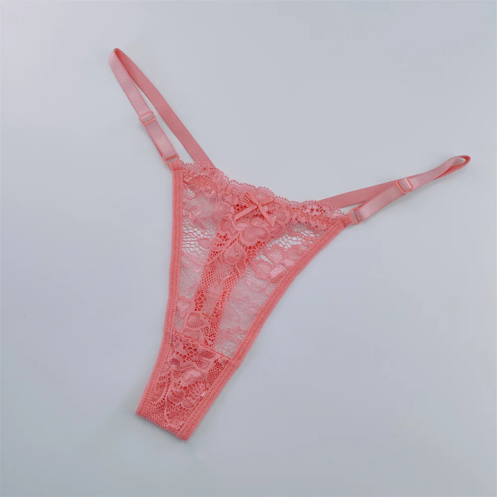 Lot de 3 strings femme dentelle – taille basse sexy, respirant & transparent, lingerie élégante