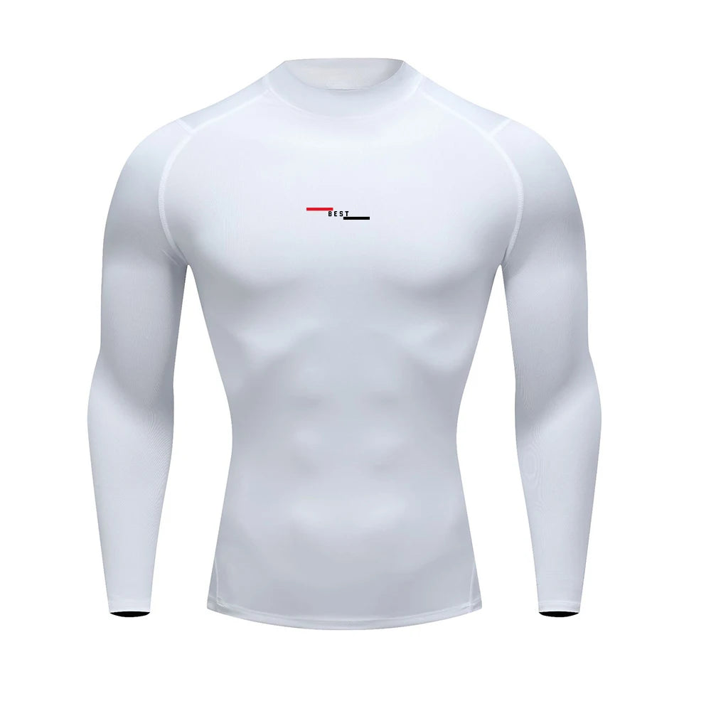 T-Shirt de Sport Homme Compression Manches Longues,                              Haut Stretch,Training