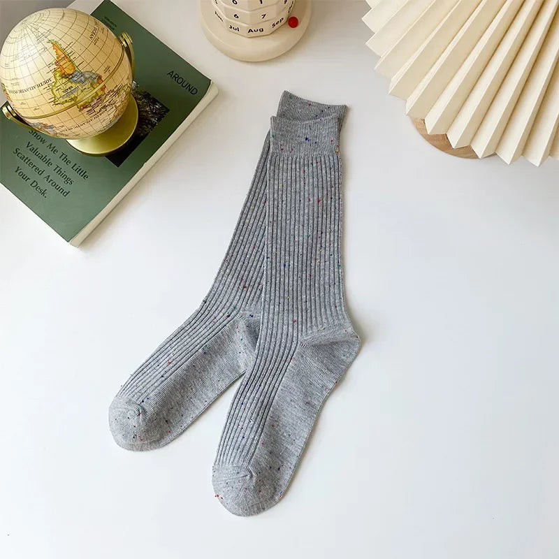 Chaussettes longues femme épaisses – Chaudes automne hiver, style coréen, couleurs pastel