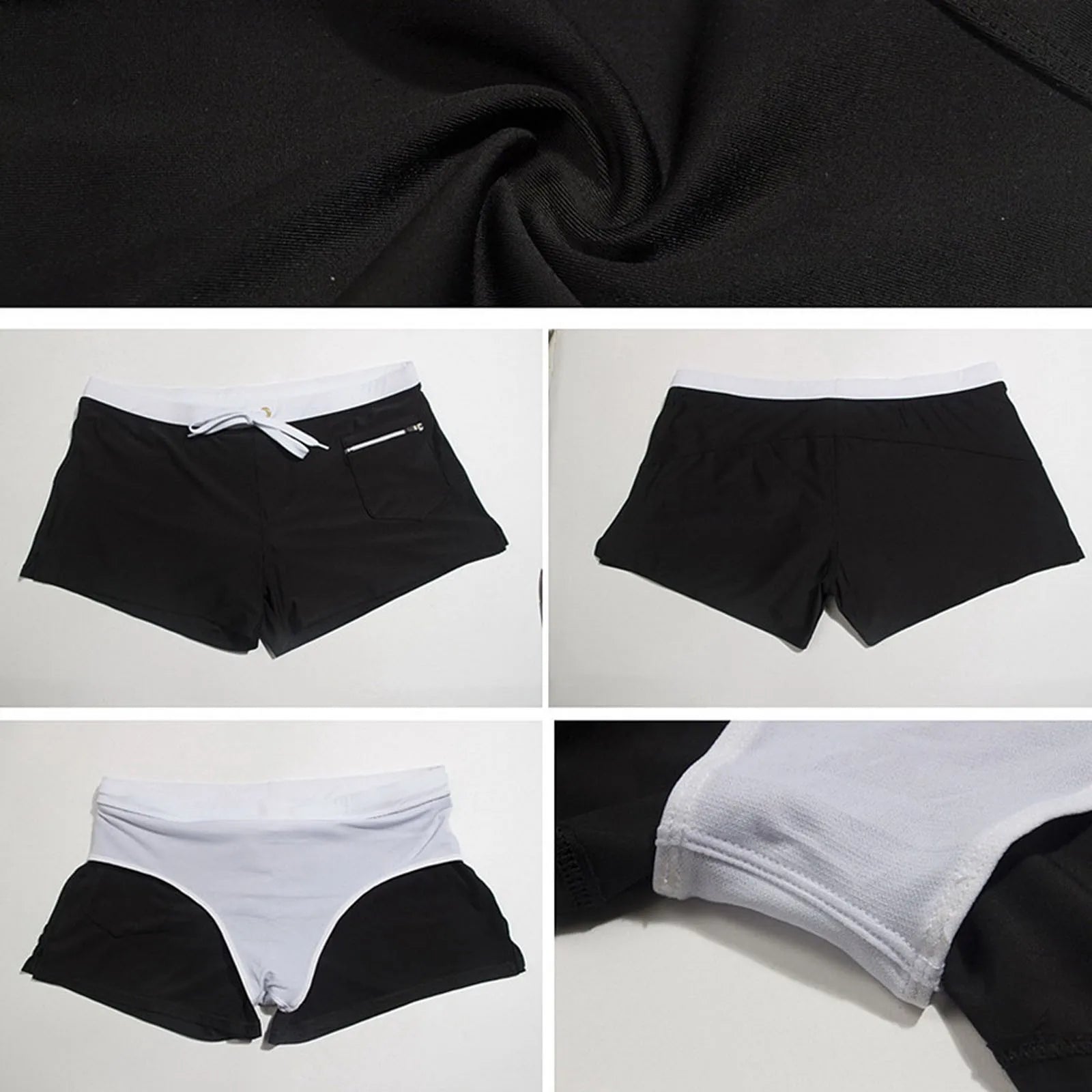 Short de Bain Homme Doublure Mesh,                   Taille Élastique avec Cordon Boardshort Été