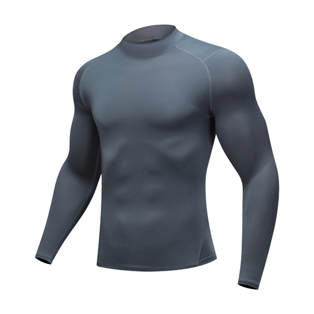 T-Shirt de Sport Homme Compression Manches Longues,                              Haut Stretch,Training