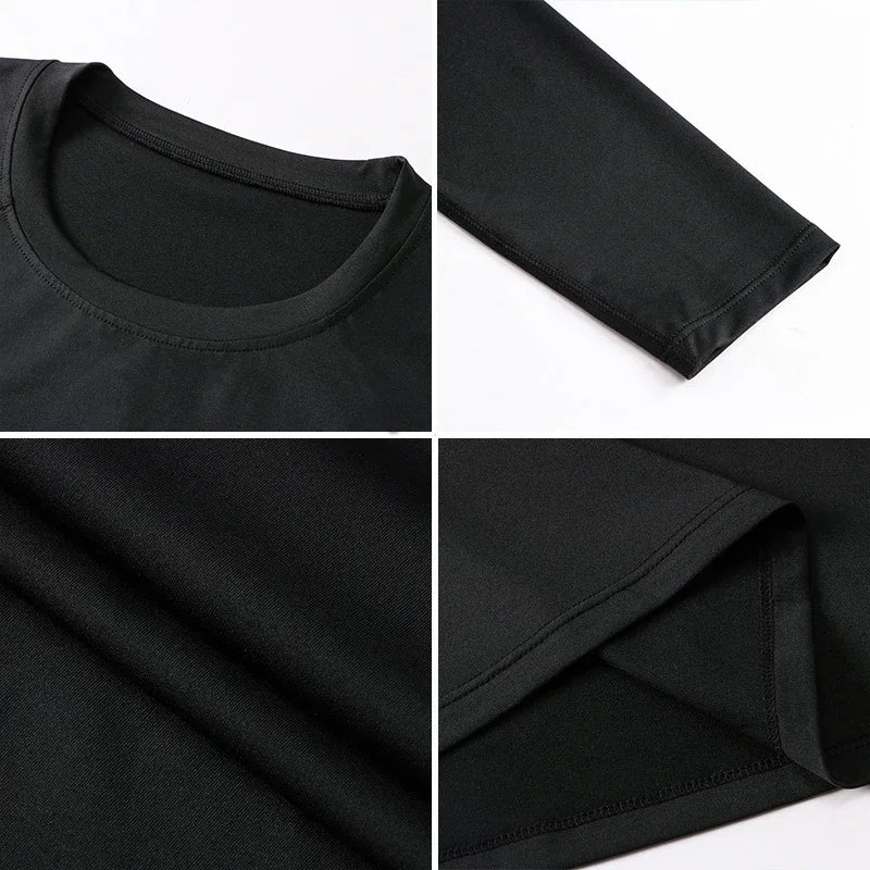 T-Shirt  Homme Manches Longues – Coupe Ajustée, Anti-Froissage, Léger, Fitness & Training