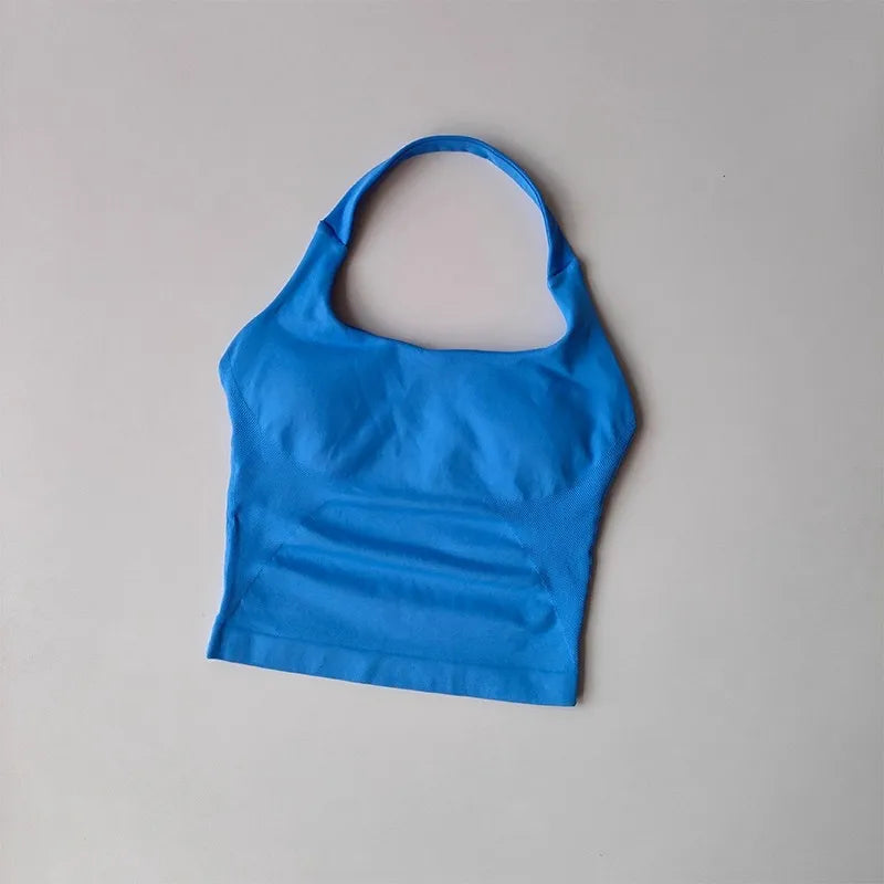 Brassière de Sport Femme Halter – Maintien Élevé, Anti-Choc, Dos Nu Sculptant, Yoga, Running & Pilates