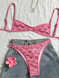 Bikini Femme Imprimé Fleurs – Ensemble 2 Pièces Coupe Échancrée.