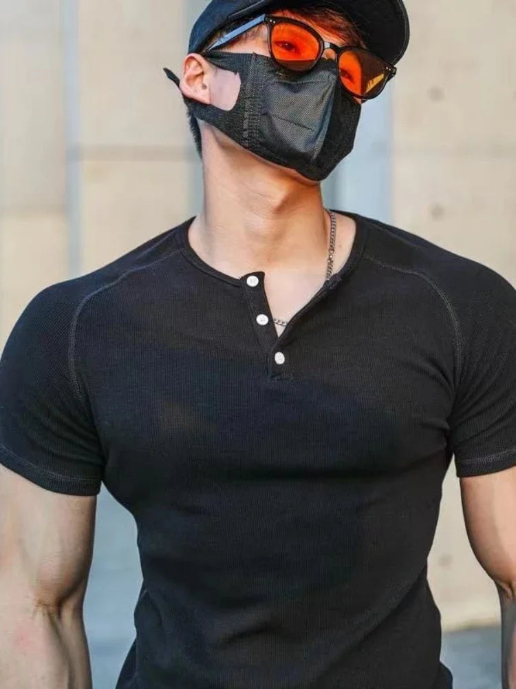 T-shirt homme – Slim Fit, manches courtes – T-shirt gym & fitness, streetwear, Été