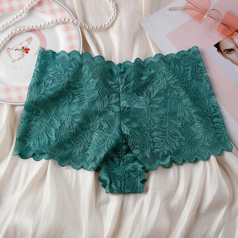 BANNIROU Boyshort femme – Lingerie sexy dentelle transparente, culotte taille haute