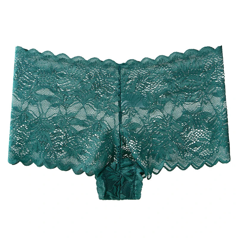BANNIROU Boyshort femme – Lingerie sexy dentelle transparente, culotte taille haute