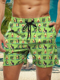 Short de Bain Homme Hawaïen Imprimé Floral 3D, Séchage Rapide, Boardshort Fashion .