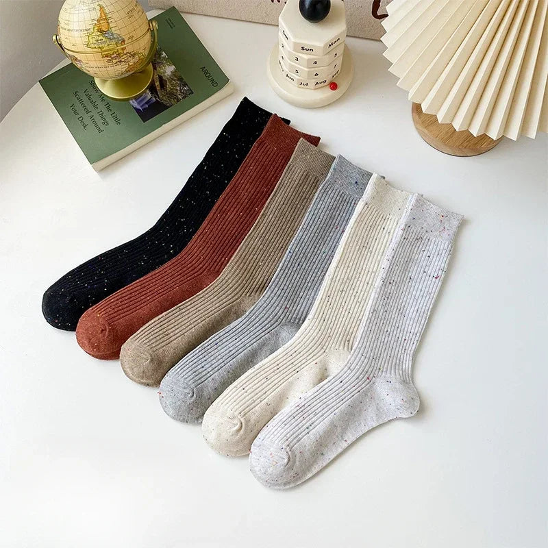 Chaussettes longues femme épaisses – Chaudes automne hiver, style coréen, couleurs pastel