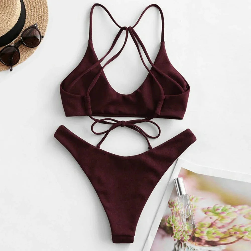Bikini Femme Push-Up    String Coupe Extreme, Ensemble 2 Pièces