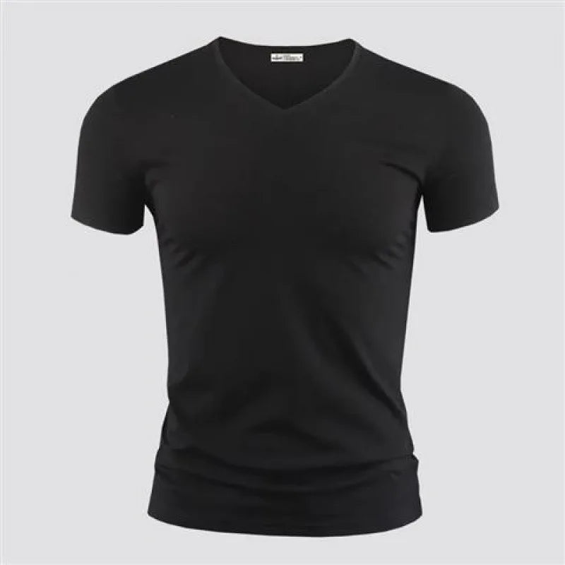 T-shirt homme col V – Coupe ajustée fitness, une coupe sportive.                               Un style épuré,le confort comme stand.