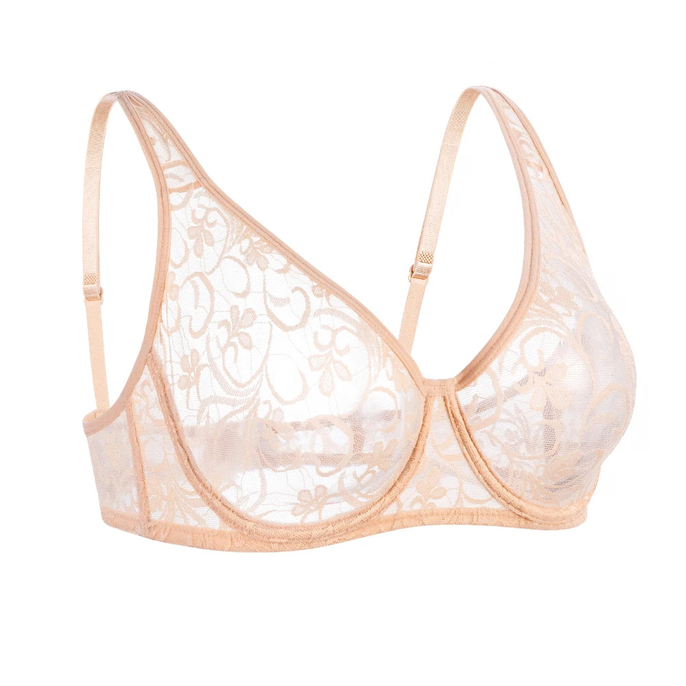 Soutien-gorge dentelle grande taille en mesh – Armature, broderies sexy & maintien confortable