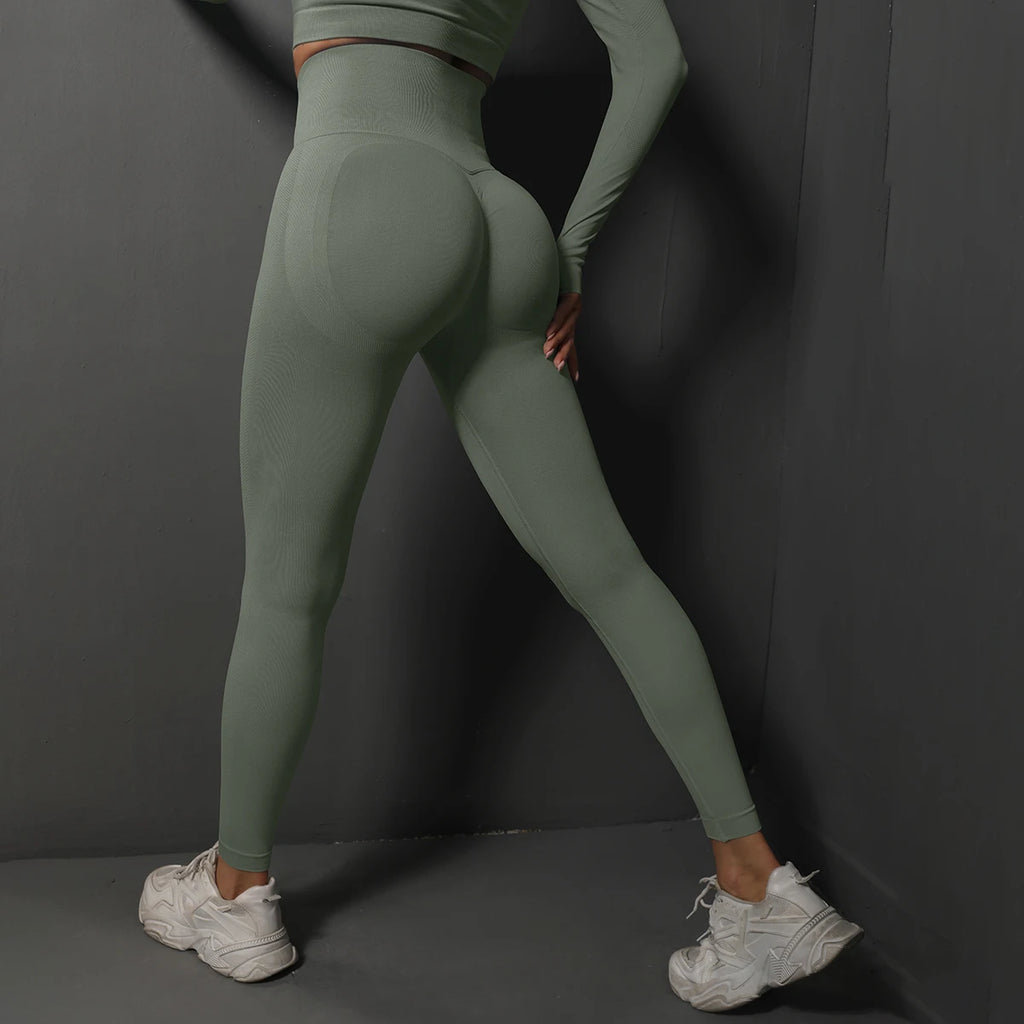 Legging de Sport Femme Seamless – Taille Haute, Effet Push-Up Fessier, Yoga, Fitness & Training