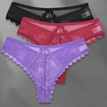 FINETOO Lot de 3 strings femme en dentelle – Taille S-XL, sexy et confortable