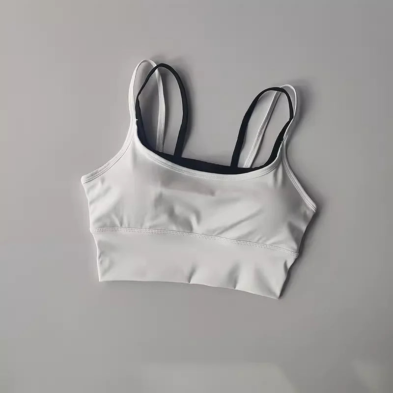 Brassière de Sport Femme Crop Top Tube, Dos Sublimé, Yoga, Fitness & Running