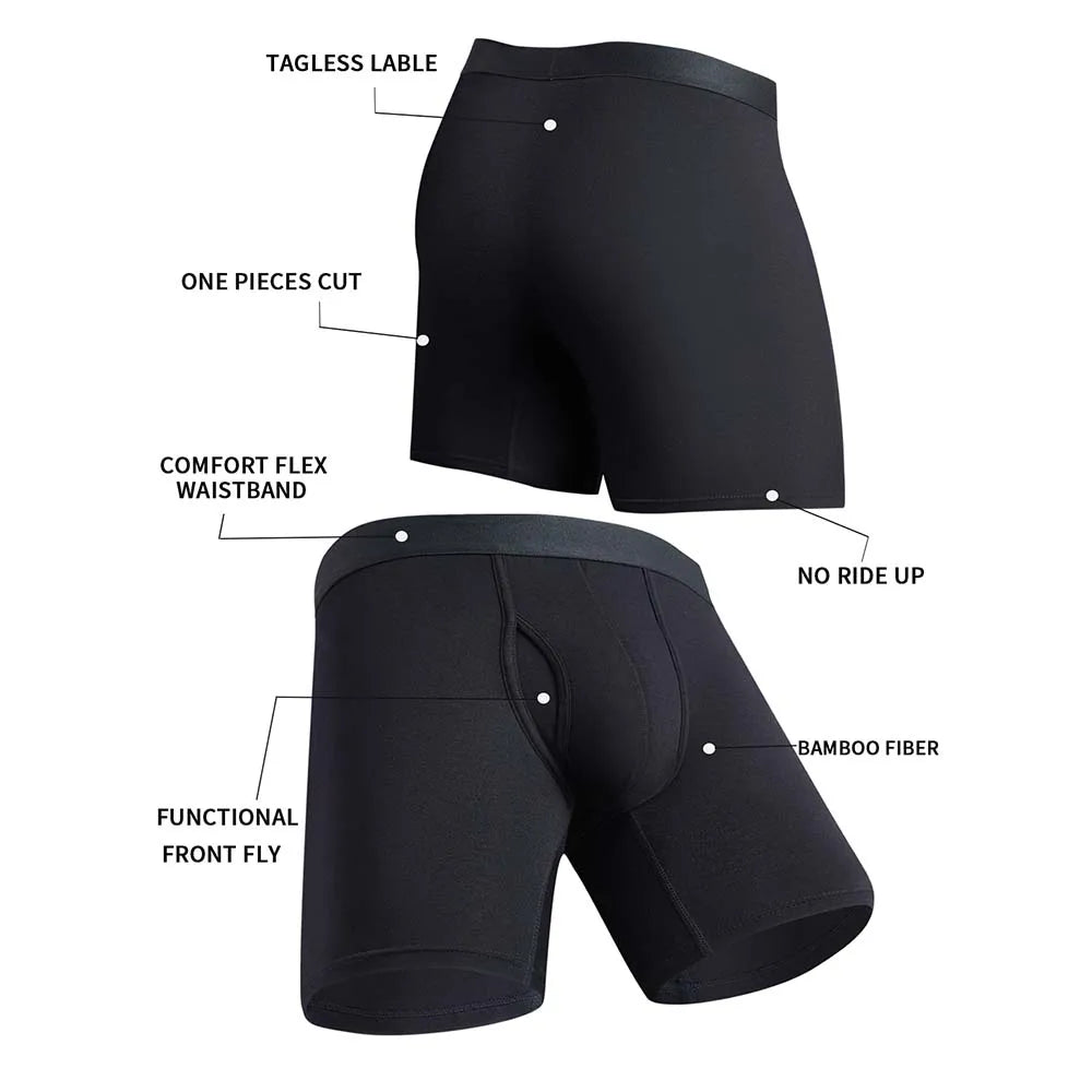 Lot de 4 boxers homme en fibre de bambou – Confort doux, poche U
Confort, respirabilité et maintien : le boxer moderne réinventé pour l’homme exigeant.