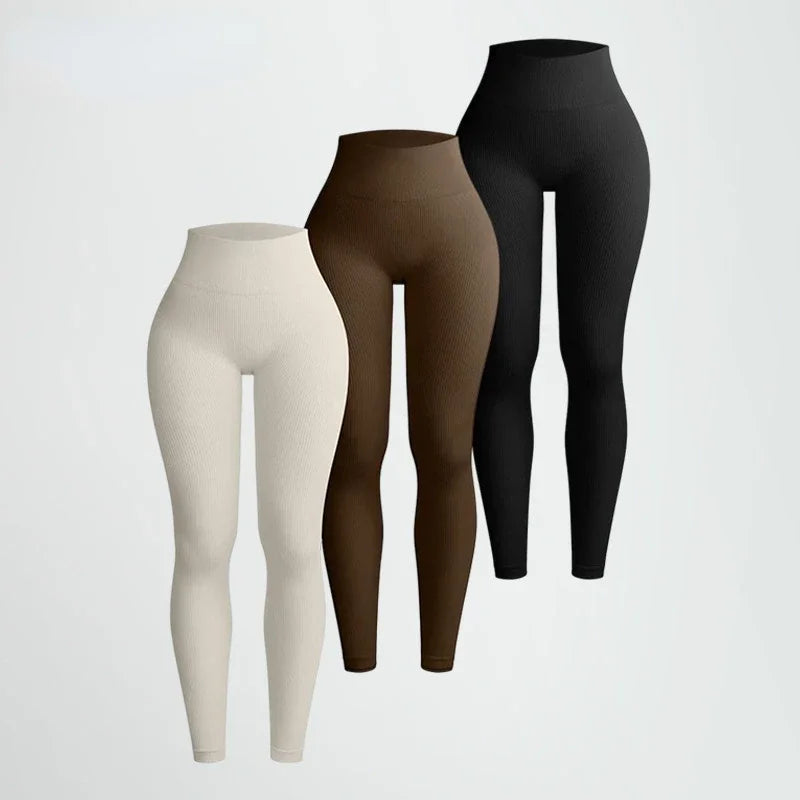 Legging  Femme Seamless Taille Haute, Effet Push-Up Hanches, Stretch, Fitness & Running