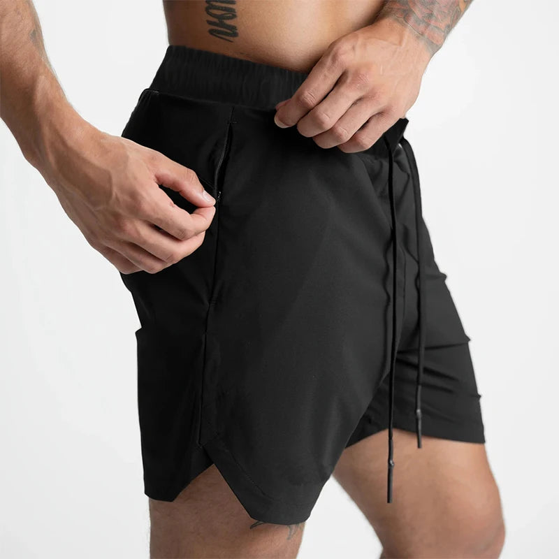 Short de Sport Homme Tissé Couleur Unie,Running & Fitness
