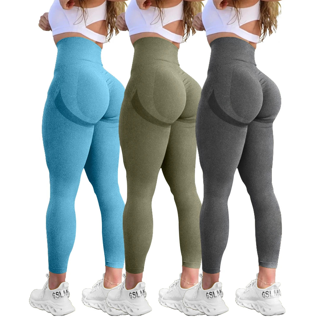 Legging de Sport Femme Seamless – Taille Haute Gainante, Effet Push-Up Fessier, Yoga, Fitness & Training