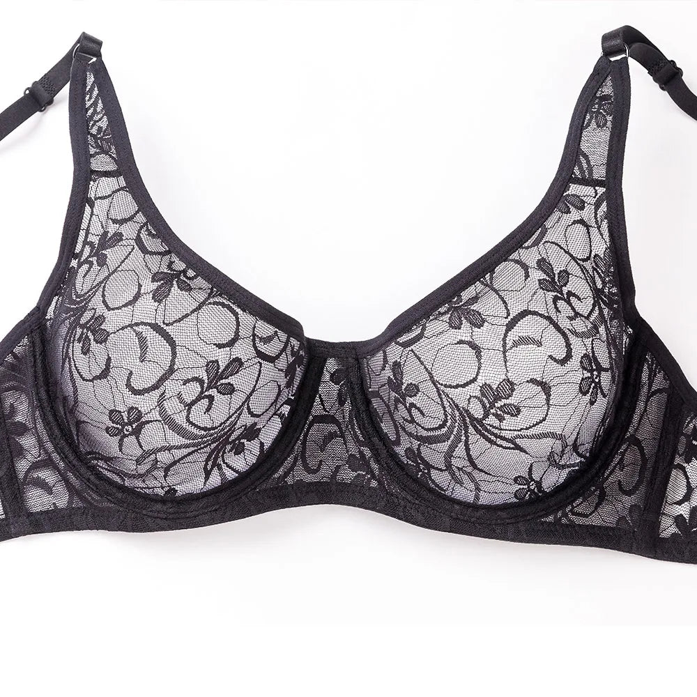 Soutien-gorge dentelle grande taille en mesh – Armature, broderies sexy & maintien confortable