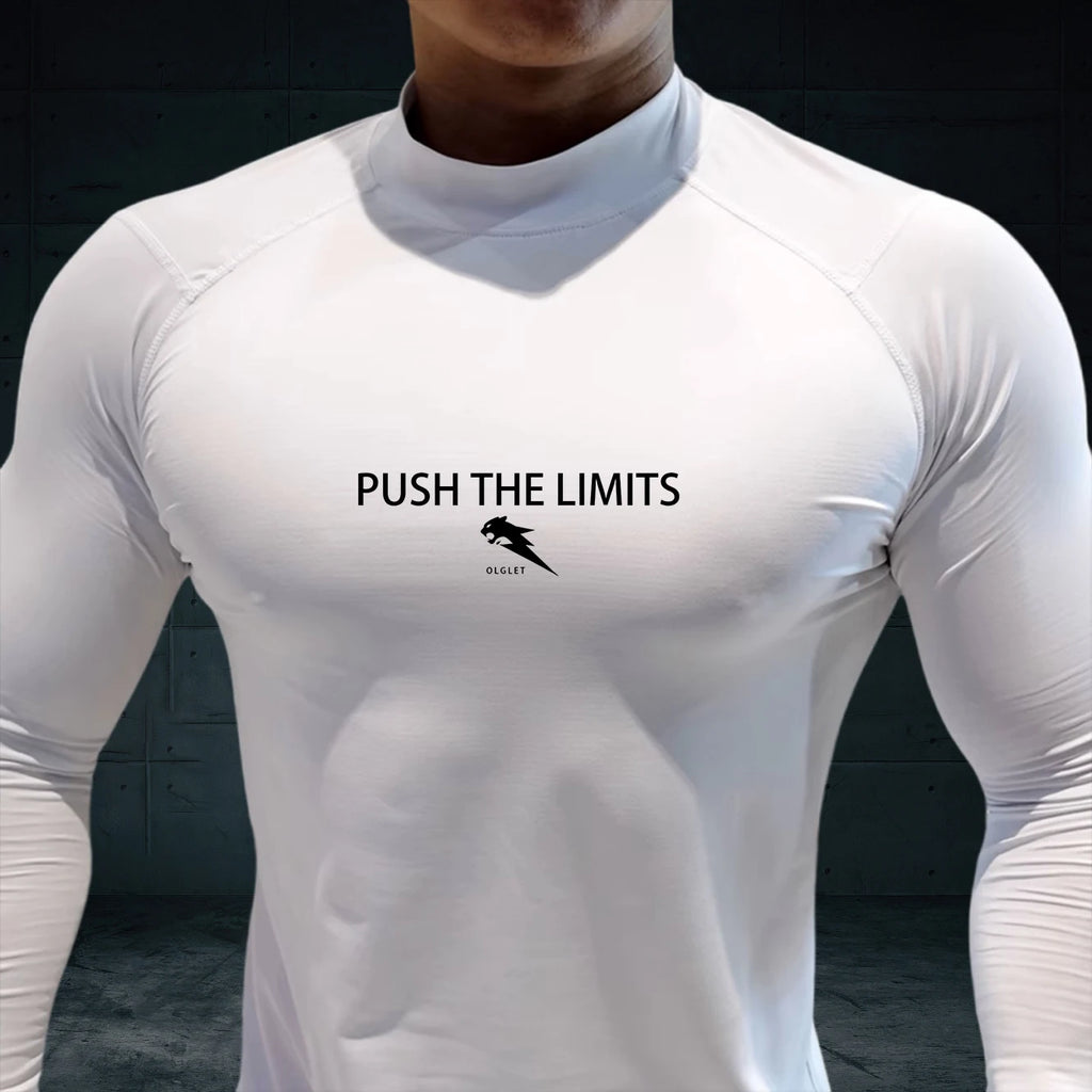 T-Shirt de Sport Homme Compression Manches Longues,                              Haut Stretch,Training
