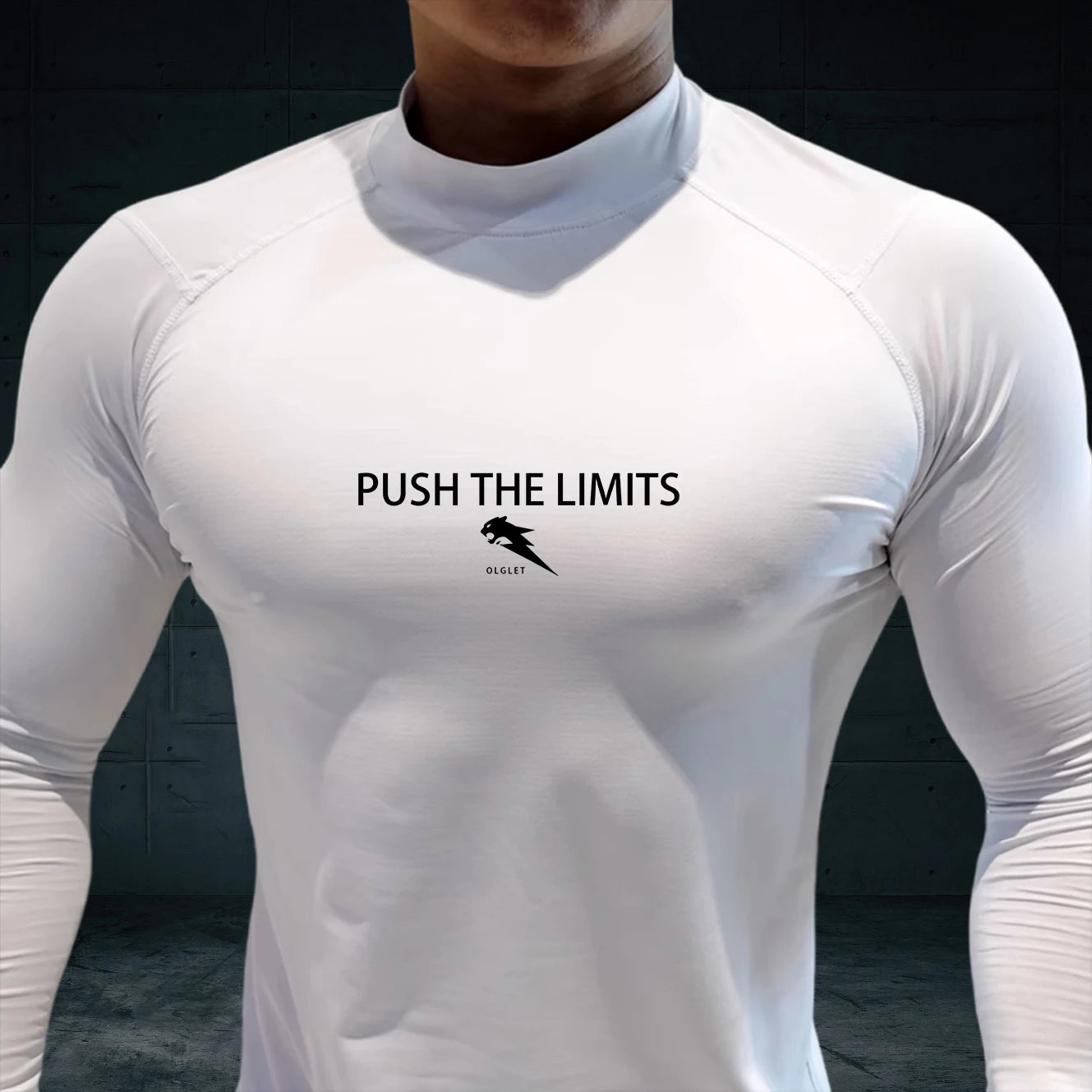 T-Shirt de Sport Homme Compression Manches Longues,                              Haut Stretch,Training