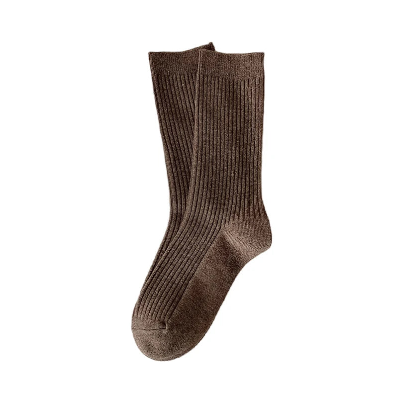 Chaussettes femme rétro style japonais – Chaudes, respirantes, coupe loose, automne