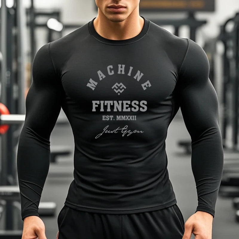 T-Shirt  Homme Manches Longues – Coupe Ajustée, Anti-Froissage, Léger, Fitness & Training