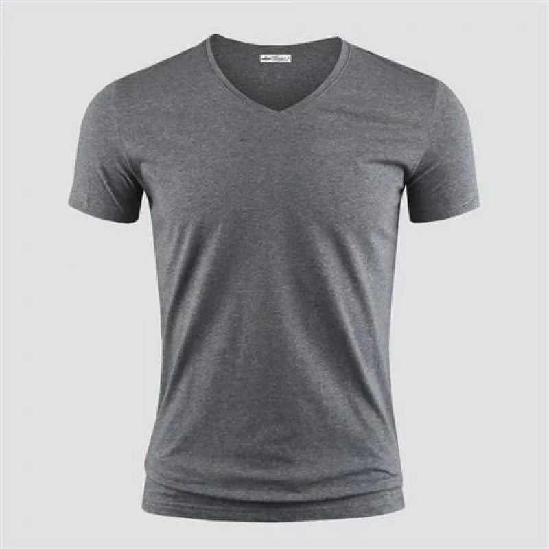 T-shirt homme col V – Coupe ajustée fitness, une coupe sportive.                               Un style épuré,le confort comme stand.