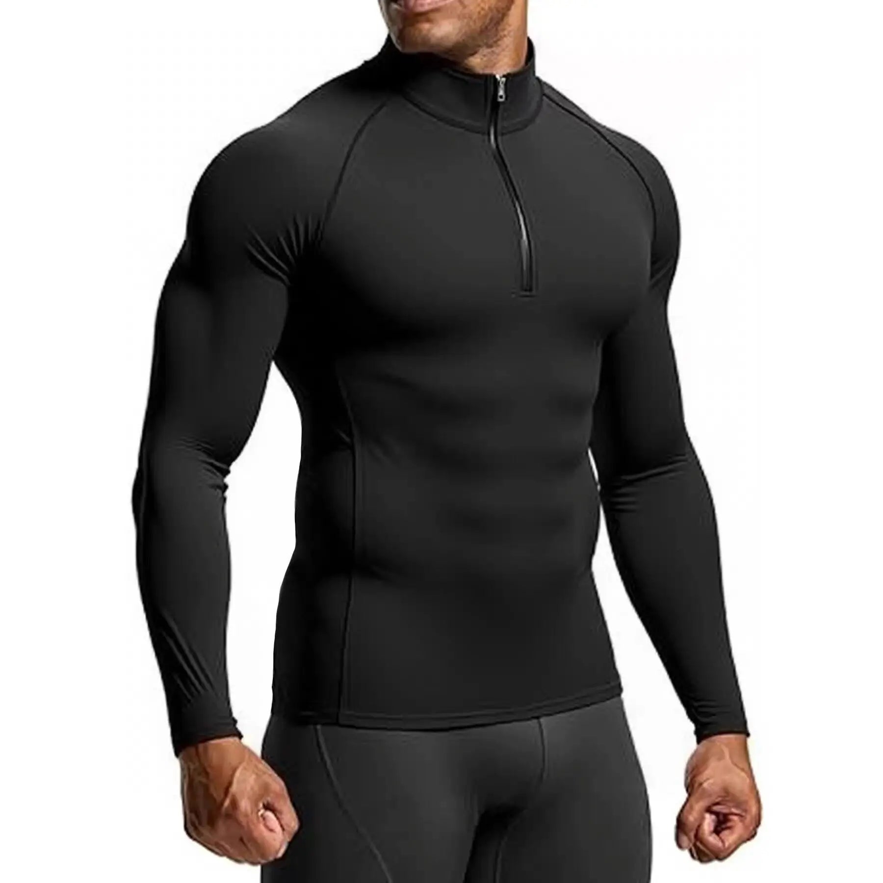 T-Shirt de Sport Homme Manches Longues.            Coupe Slim Compression.  Running & Training