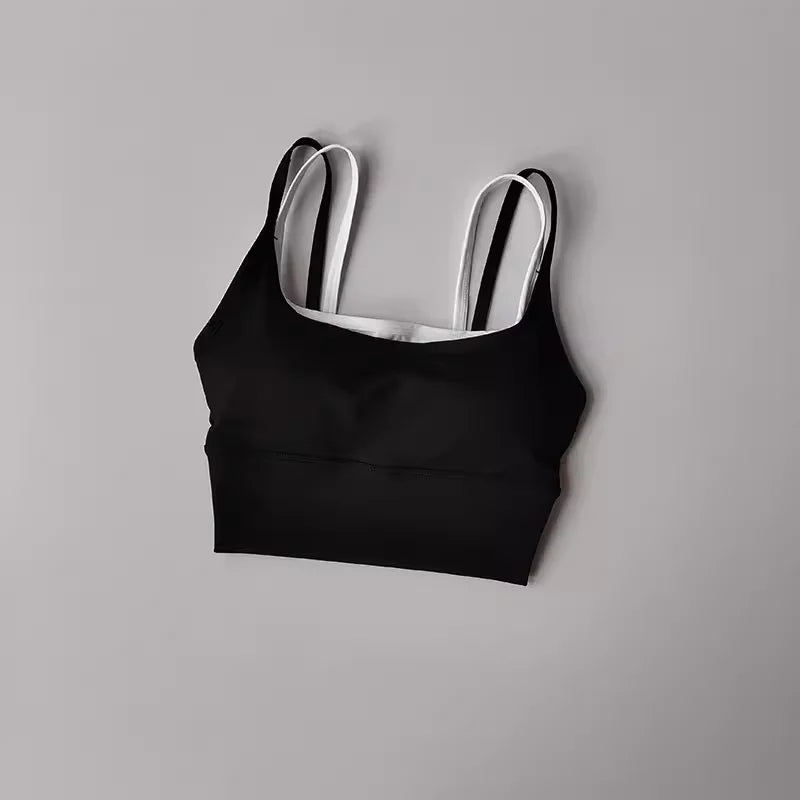 Brassière de Sport Femme Crop Top Tube, Dos Sublimé, Yoga, Fitness & Running