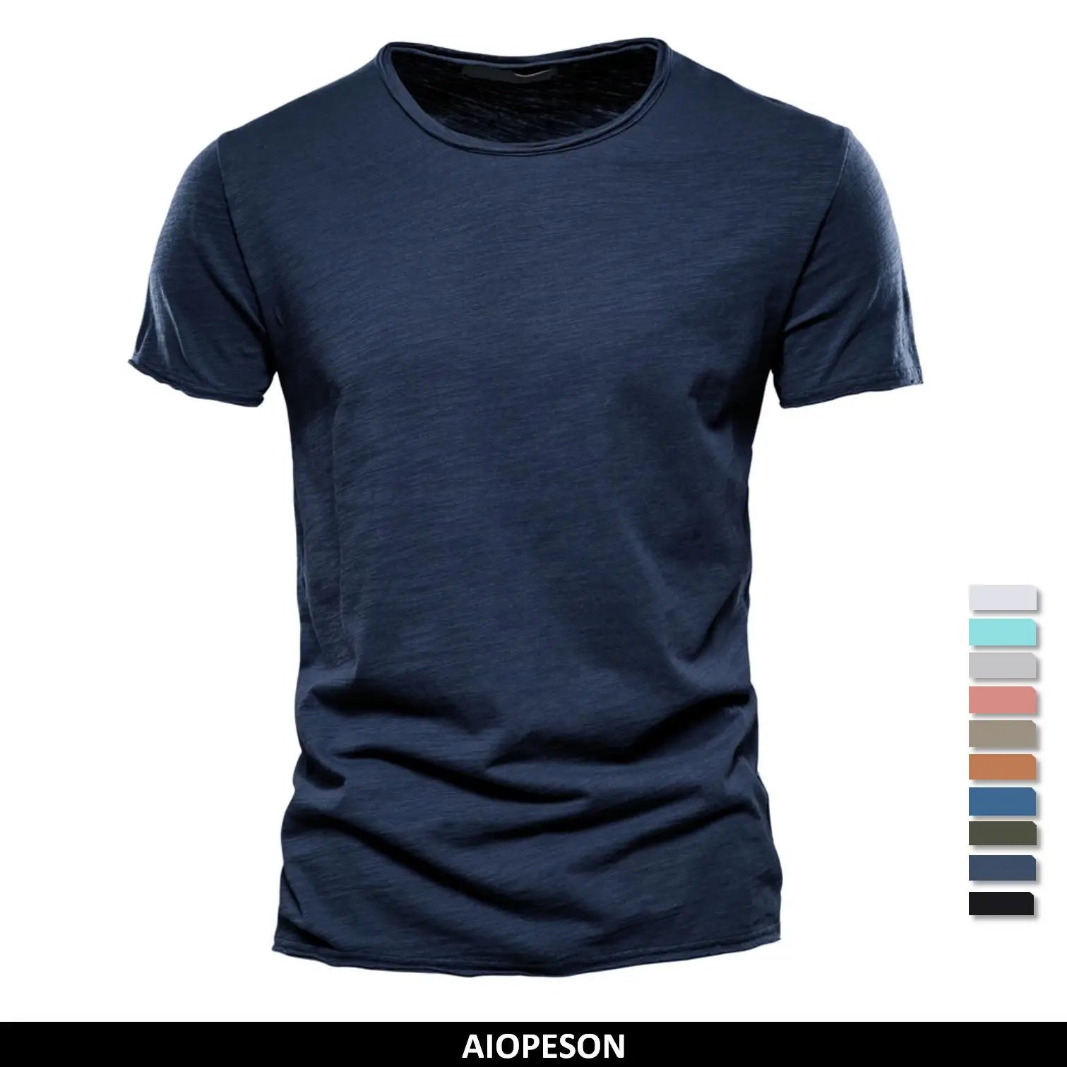 T-shirt homme en coton premium – Coupe slim, manches courtes, L’essentiel masculin, redéfini par la coupe et la matière.
