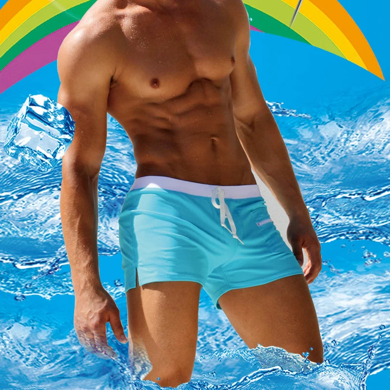 Short de Bain Homme Doublure Mesh,                   Taille Élastique avec Cordon Boardshort Été