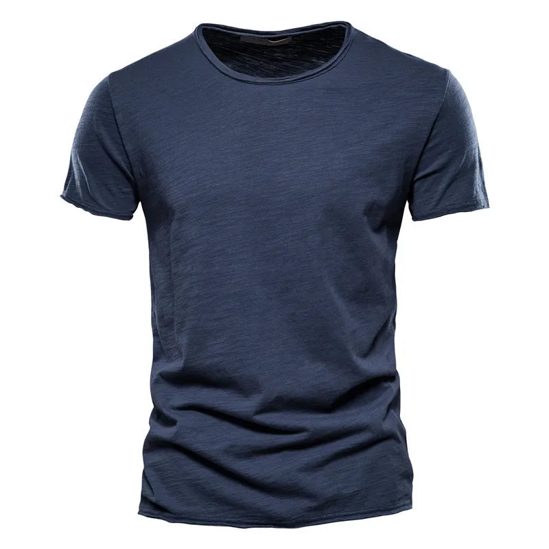 T-shirt homme 100 % coton – Coupe slim, col V ou col rond (au choix)                       Un essentiel moderne, taillé pour une silhouette nette et confortable.