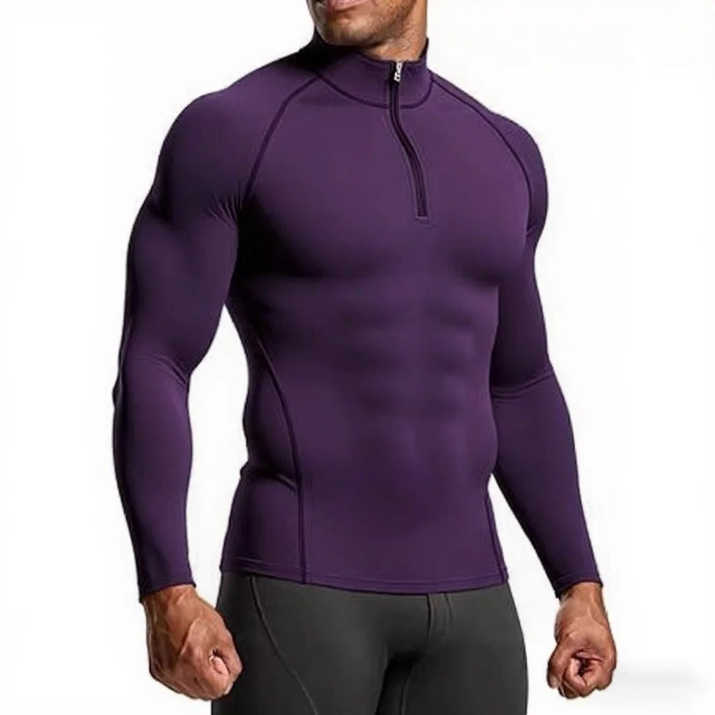 T-Shirt de Sport Homme Manches Longues.            Coupe Slim Compression.  Running & Training