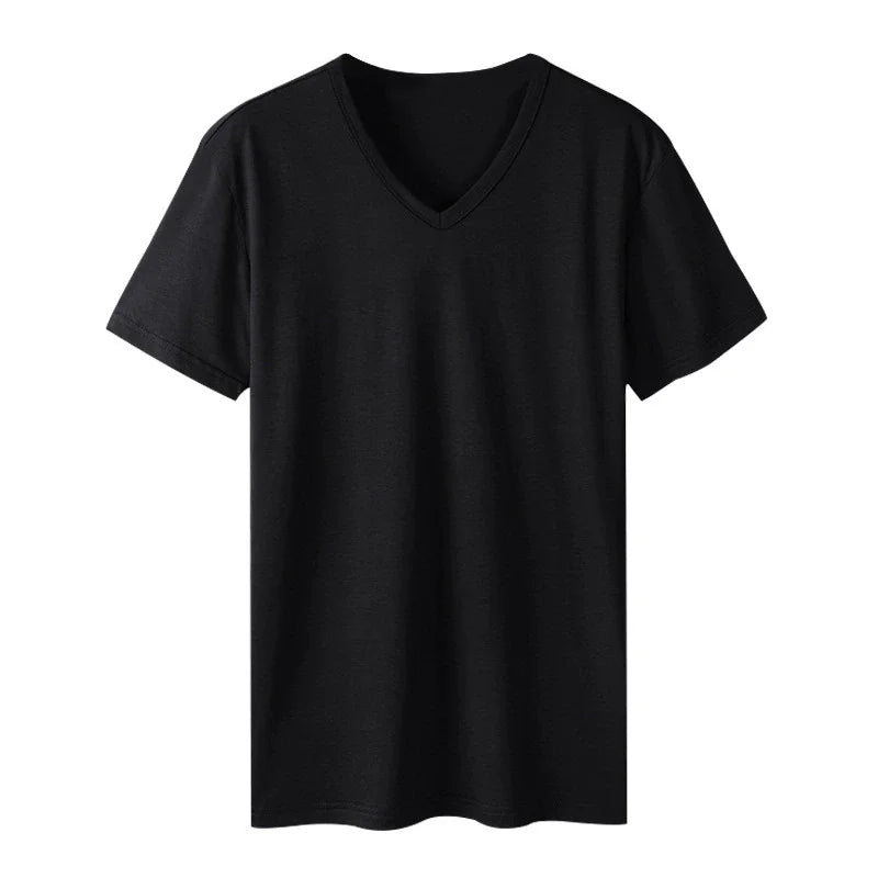 T-shirt homme larges tailles – Col V, léger et respirant