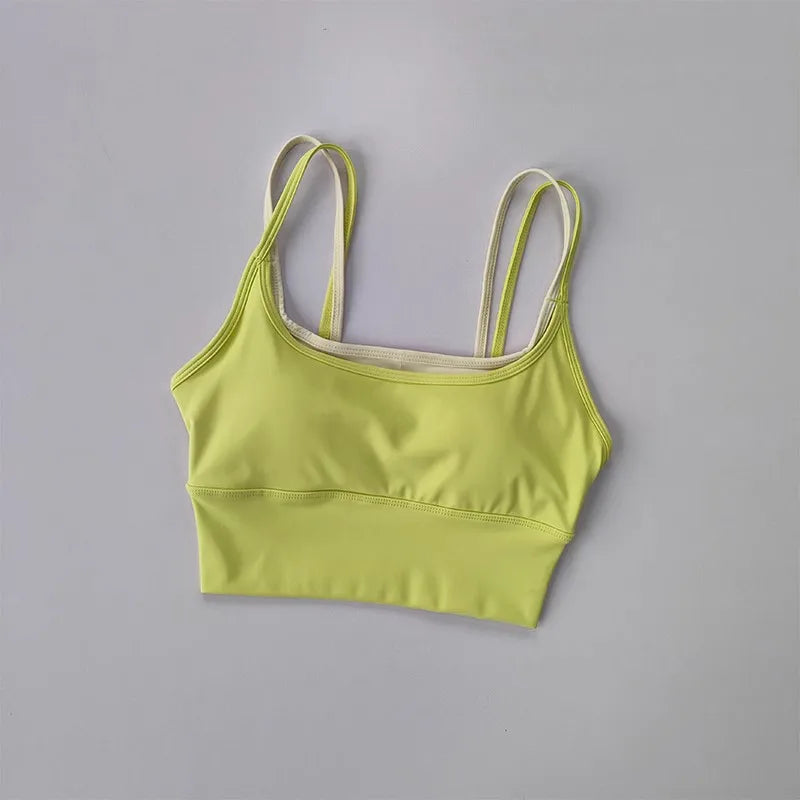 Brassière de Sport Femme Crop Top Tube, Dos Sublimé, Yoga, Fitness & Running