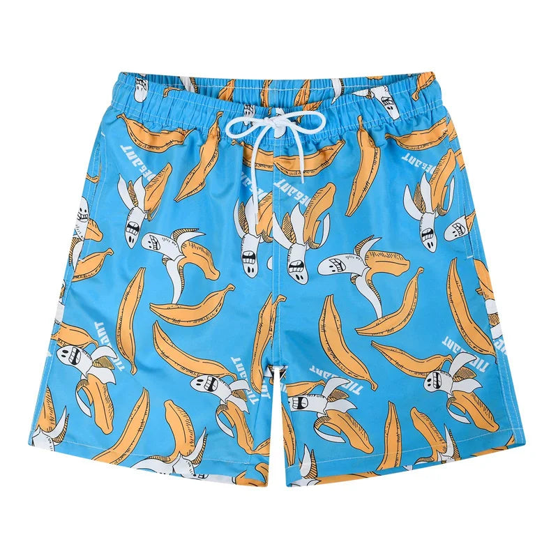Short de Bain Homme Hawaïen – Imprimé 3D Flamants Roses & Tropical .