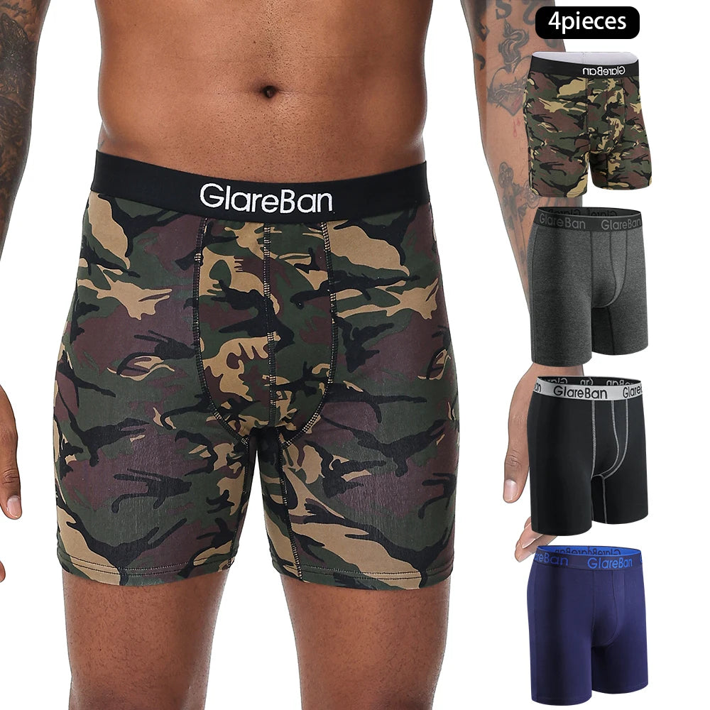 Lot de 4 boxers mi-longs homme – Coton respirant, confort quotidien.                   Confort, respirabilité et maintien optimal : les sous-vêtements essentiels pour l’homme moderne.