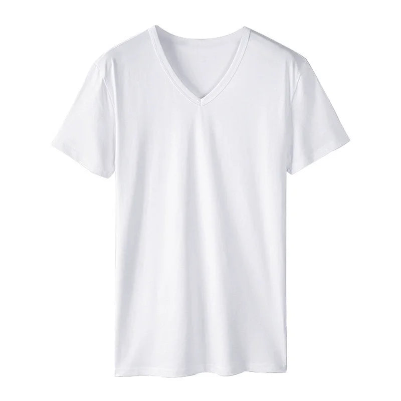 T-shirt homme larges tailles – Col V, léger et respirant