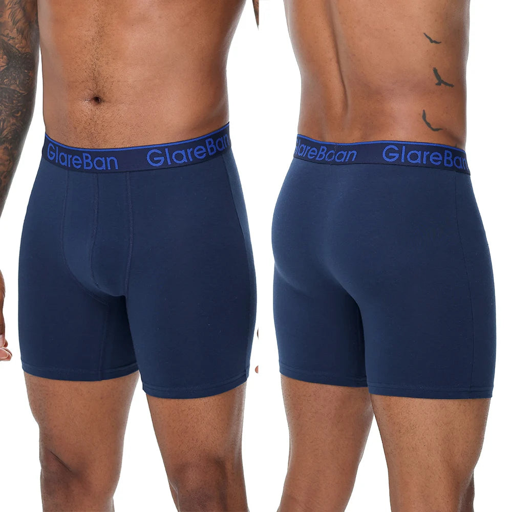 Lot de 4 boxers mi-longs homme – Coton respirant, confort quotidien.                   Confort, respirabilité et maintien optimal : les sous-vêtements essentiels pour l’homme moderne.