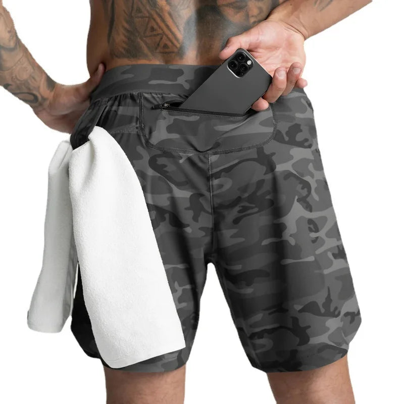 Short de Sport Homme Tissé Couleur Unie,Running & Fitness