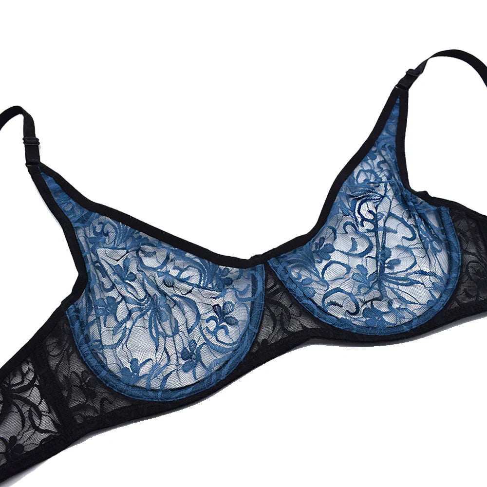 Soutien-gorge dentelle à armatures – Broderies, design ajouré, sexy & grande taille (A-D)