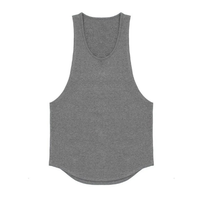 Débardeur Homme en Coton Fitness, Bodybuilding & Running, Couleur Unie