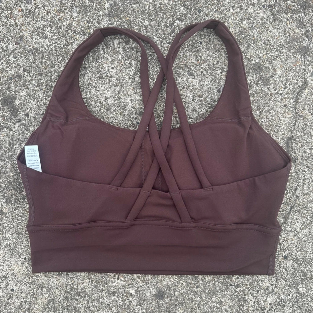 Solid Color Soft Cross Back Women Fitness Bra Tights Yoga Vest High Strength Shockproof Gym Sports Top Push Up With Chest Pad