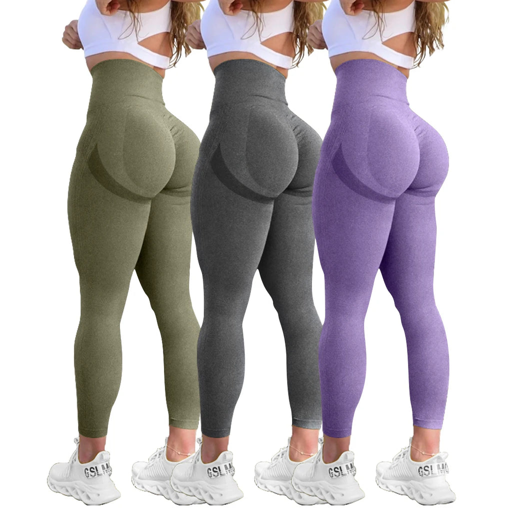 Legging de Sport Femme Seamless – Taille Haute Gainante, Effet Push-Up Fessier, Yoga, Fitness & Training