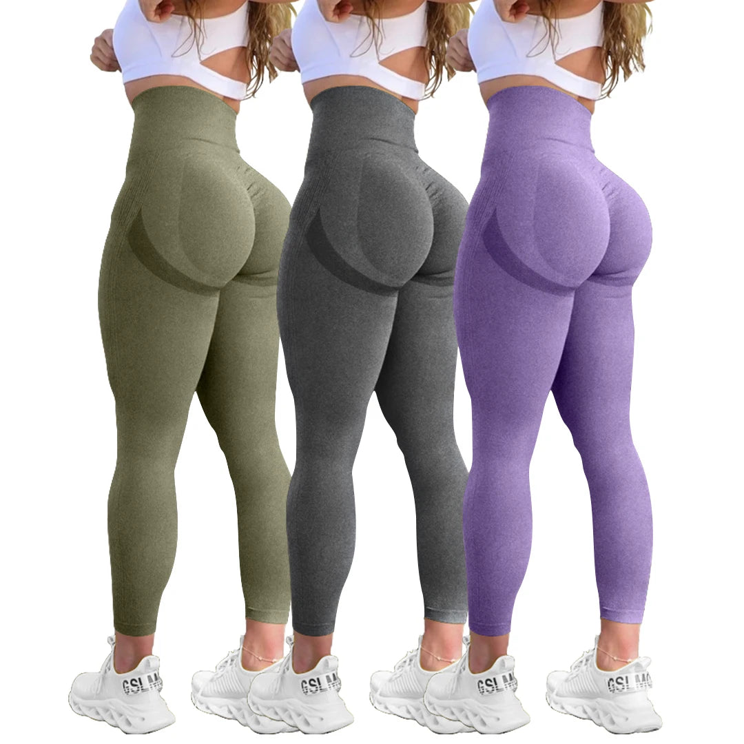 Legging de Sport Femme Seamless – Taille Haute Gainante, Effet Push-Up Fessier, Yoga, Fitness & Training