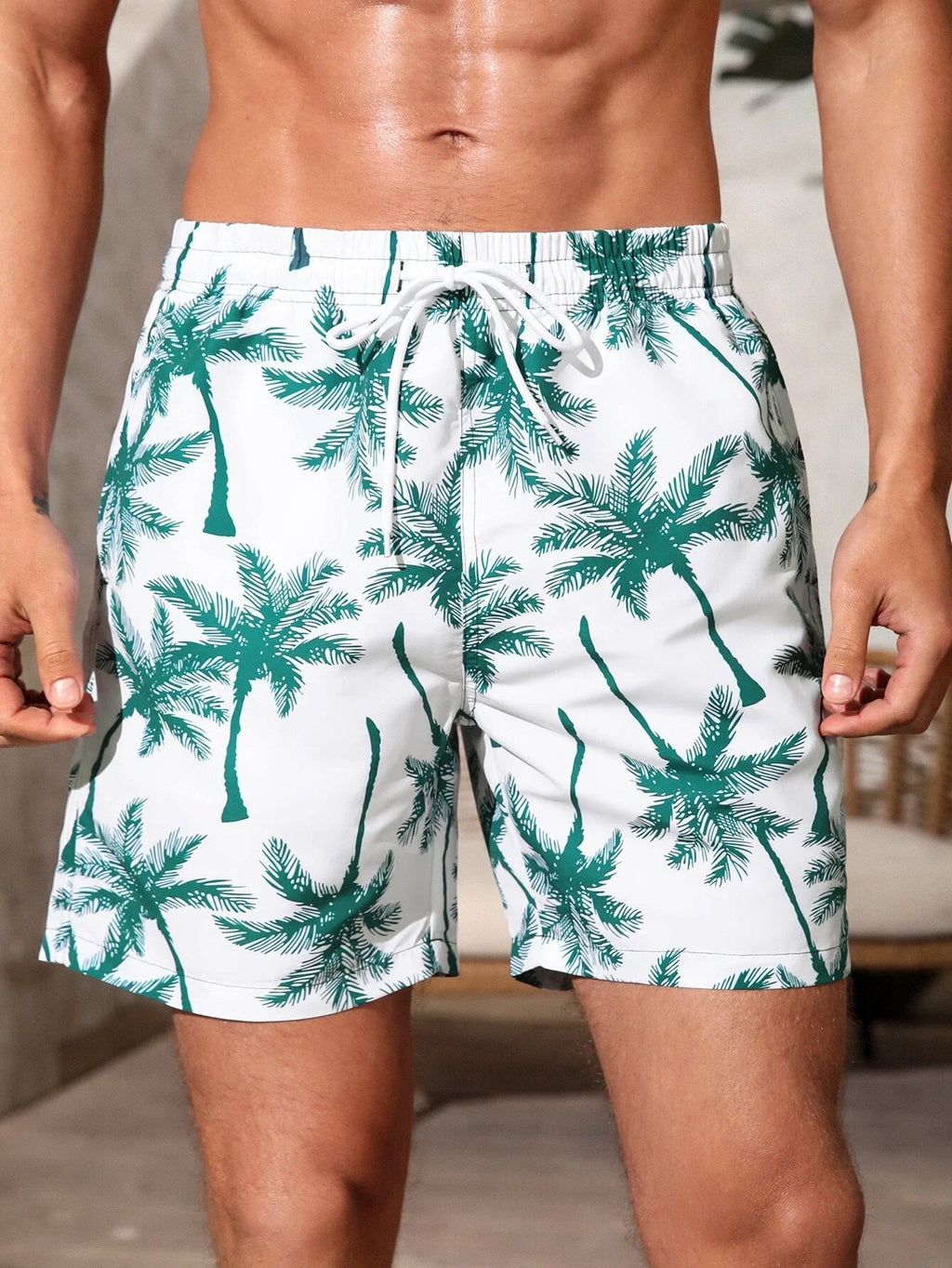Short de Bain Homme Hawaïen Imprimé 3D Dégradé, Taille Élastique & Séchage Rapide, Style Summer Beach .