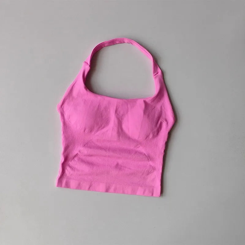 Brassière de Sport Femme Halter – Maintien Élevé, Anti-Choc, Dos Nu Sculptant, Yoga, Running & Pilates